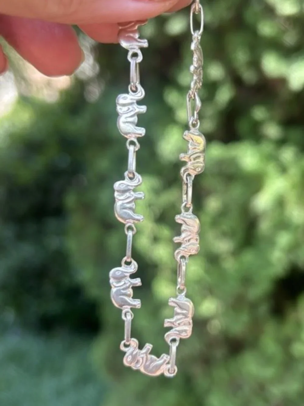 950 STERLING SILVER Elephant Link BRACELET